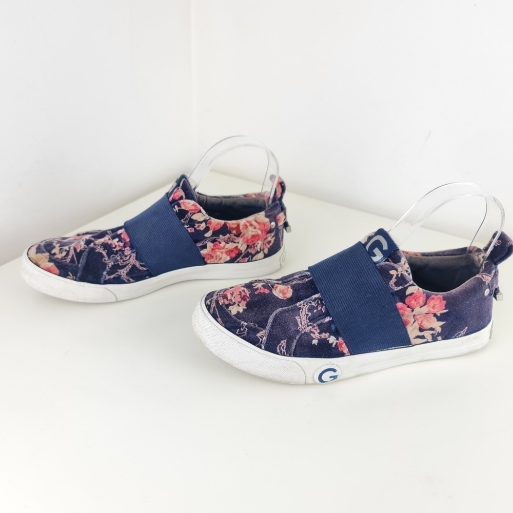 G by Guess Womens Size 6 Soft Floral Fabric Slip On Fashion Sneakers
